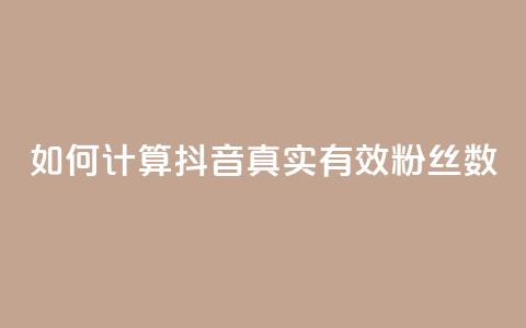 如何计算抖音真实有效粉丝数 第1张 如何计算抖音真实有效粉丝数 第1张